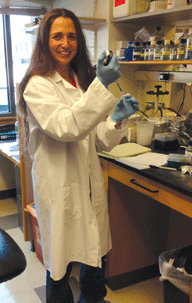 Naama Geva-Zatorsky in the lab. JTA